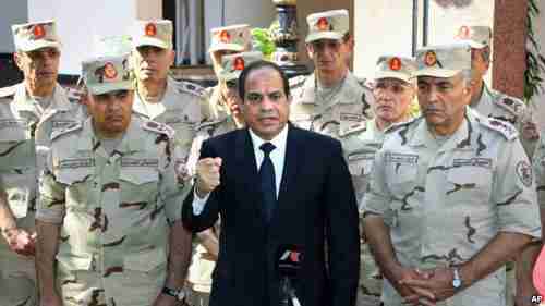Al-Sisi during his televised address to the nation on Saturday (VOA/MENA)