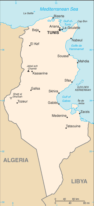 Tunisia <font size=-2>(Source: CIA Fact Book)</font>