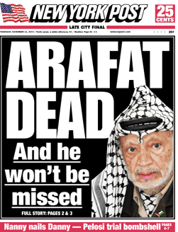 <i>New York Post</i> front page, 11-Nov-2004