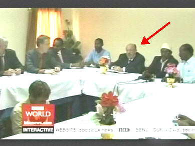 European envoy Louis Michel heads peace meeting, while fighting with rockets and heavy weapons continues just a few miles away. <font size=-2>(Source: BBC)</font>