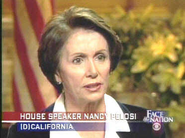 Nancy Pelosi on <i>Face the Nation with Bob Schieffer</i> <font size=-2>(Source: CBS)</font>