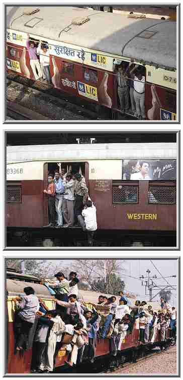 About 13 people are accidentally killed every day Mumbai (Bombay), thanks to overcrowding on the railways. <font size=-2>(Source: WSJ)</font>