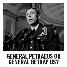 Left-wing ad from 2007 implying that General Petraeus is a traitor. <font face=Arial size=-2>(Source: Moveon.org)</font>