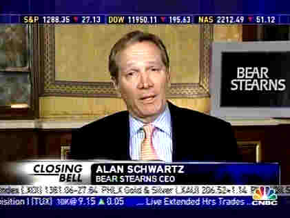 Alan Schwartz, Bear Stearns CEO, on Wednesday, saying that Bear Stearns was fine. <font face=Arial size=-2>(Source: BBC)</font>