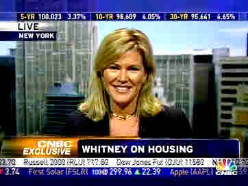 Meredith Whitney, director of equity research at Oppenheimer <font face=Arial size=-2>(Source: CNBC)</font>