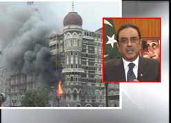 Pakistan President Asif Ali Zardari being interviewed live on Indian tv <font face=Arial size=-2>(Source: CNN-IBN)</font>