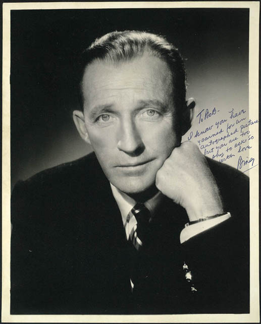 Bing Crosby -- autographed picture sent to Bob Hope