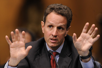 Timothy Geithner, Secretary of the Treasury, testifying before Congress. <font face=Arial size=-2>(Source: WSJ)</font>