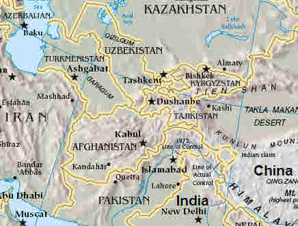 Central Asia <font size=-2>(Source: CIA Fact Book)</font>