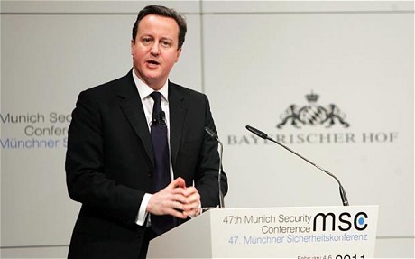 David Cameron in Munich (AP)