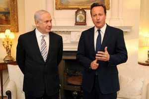 Benjamin Netanyahu in London with David Cameron