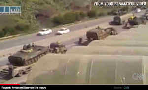 Syrian tanks and armored vehicles (CNN)