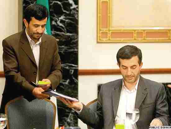 Mahmoud Ahmadinejad and his chief of staff, Esfandiar Rahim-Mashaei