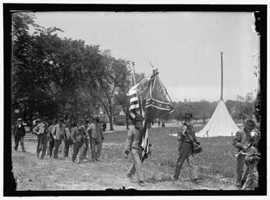 Confederate Reunion. North Carolina Veterans With Flags, 1917 (Harris & Ewing, LC-DIG-hec-08837)