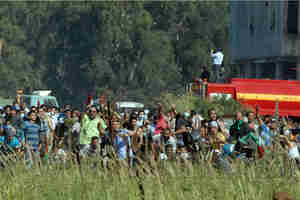 Syrian protesters on Sunday (IDF)