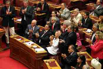 Greek Parliament applauds passage of austerity plan on Wednesday (Kathimerini)