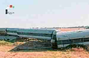 Wreckage of derailed train (Reuters)