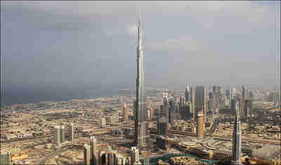 The Burj Khalifa hotel in Dubai, the tallest skyscraper in the world