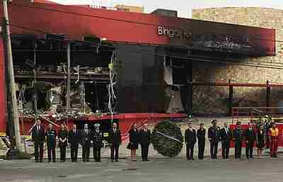 Calderon attends a cermony outisde the Casino Royale after terror attack (AP)