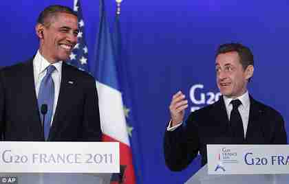 Obama and Sarkozy at G-20 meeting (AP)