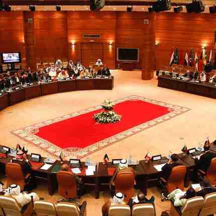 Arab League meeting in Rabat, Morocco, on Wednesday (AP)