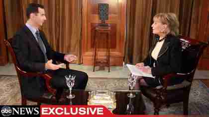 Bashar al-Assad interviewed by Barbara Walters on Wednesday