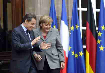 Nicolas Sarkozy and Angela Merkel (AFP)