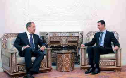 Russia's Sergei Lavrov meets with al-Assad in Damascus on Tuesday