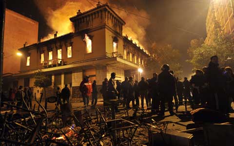 Athens burning on Sunday