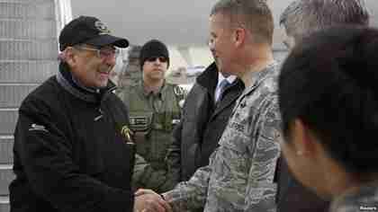 Panetta visits Manas military base in Kyrgyzstan on Tuesday (Reuters)