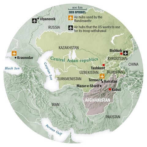 Air hubs used by Germany and the U.S. (Spiegel)