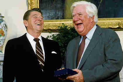 Ronald Reagan and Tip O'Neill in the 1980s