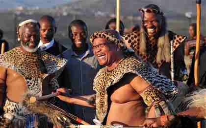 South Africa president Jacob Zuma in traditional Zulu wedding garb (EPA)