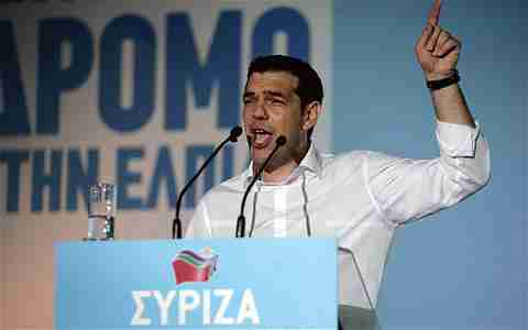 Alexis Tsipras at a campaign rally on Thursday