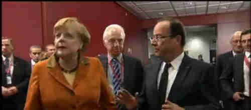 Bad body language between Angela Merkel and Franois Hollande (Al-Jazeera)