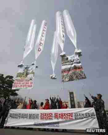 Previous South Korean balloon launch (Reuters)