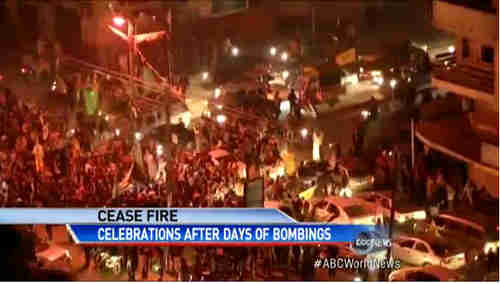 Celebrations in Gaza over the cease fire agreement