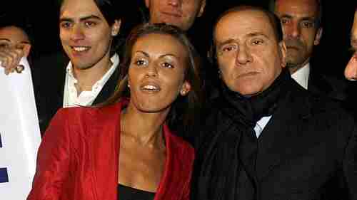 Silvio Berlusconi with his young fiance Francesca Pascale in this photo from December.  Pascale has been invisible during the electoral campaign.