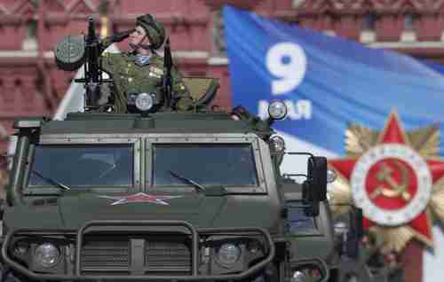 Russian military parade in Red Square during Victory Day celebrations on May 9 (AP)