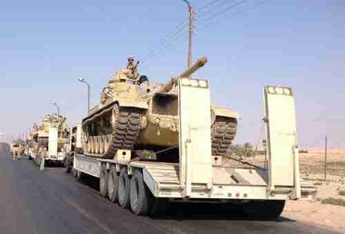 Egyptian military tanks deployed in Sinai last month (AFP)