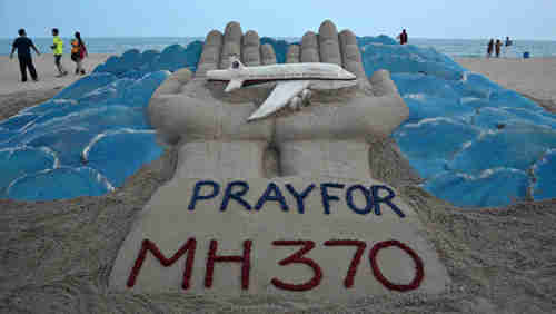 Sand sculpture made by Indian sand artist Sudersan Pattnaik at Puri beach in India (AFP)