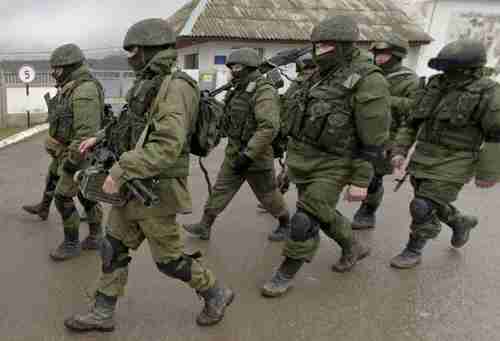 Pro-Russian troops in Crimea on Thursday (AP)