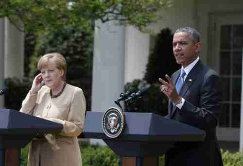 Angela Merkel and Barack Obama in Washington on Friday