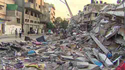 Aftermath of missile strike in Gaza (CNN)