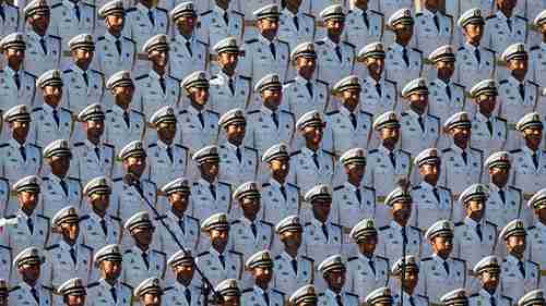 Some of the 12,000 soldiers participating in China's parade on Thursday (Getty)