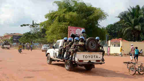 UN peacekeepers on patrol in Bangui in December 2014 (AFP)