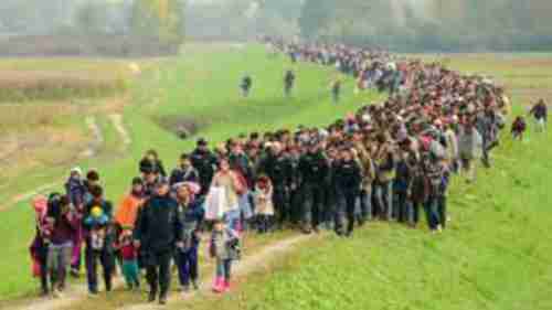  Migrants arriving in Slovenia from Croatia on Friday (AFP)