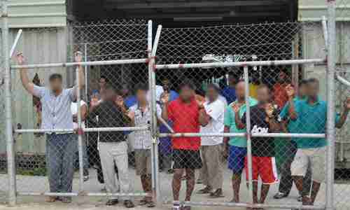 Asylum seekers on Manus island detention center (AAP)