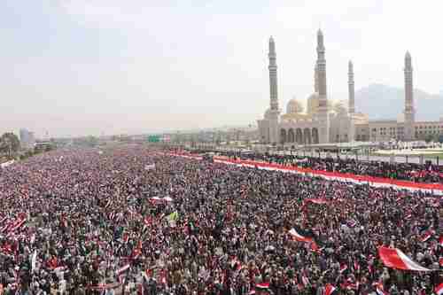 Anti-Saudi rally in Sanaa Yemen on Saturday (Twitter)