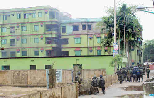 Apartment building in Sylhet where terror attack took place (ISPR)